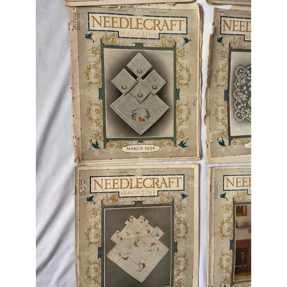 Vintage Needlecraft Magazines Lot Of 12 From 1924 Featuring Decorative Covers & - Picture 4 of 16